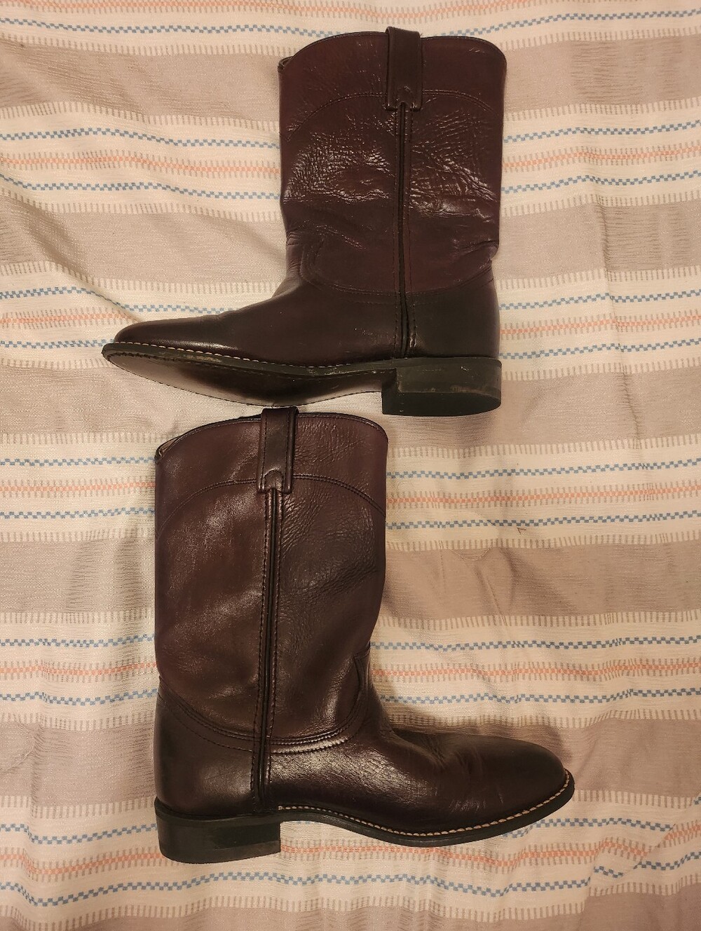 Womens Roper Classic Mid-Calf Leather Boots in Deep Burgundy Size 7.5